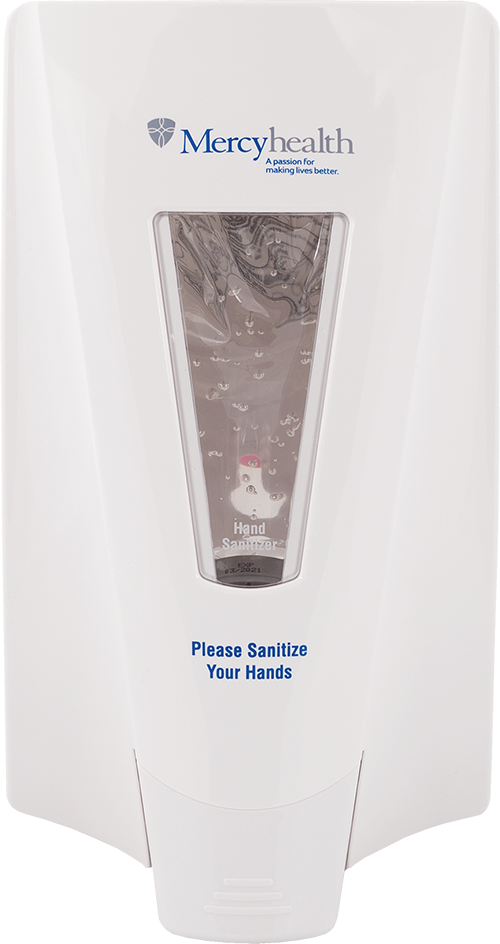 Mercy Health White Custom Dispenser Front