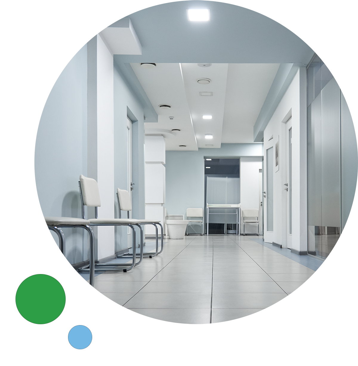 Inside of an urgent care clinic
