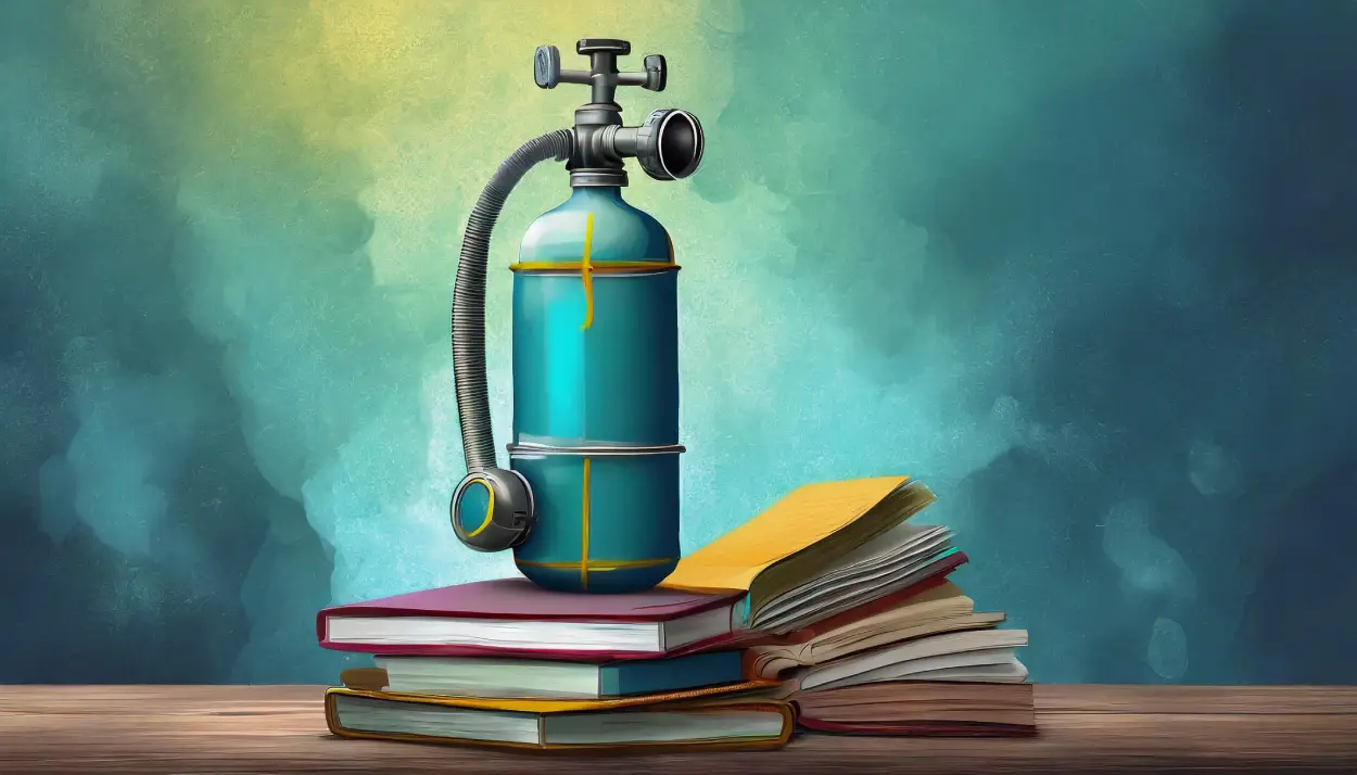 oxygen tank & books